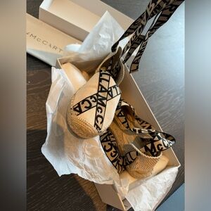 Stella McCartney Gaia Logo Ankle Wrap Espadrille Flats